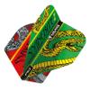 RED DRAGON Yin Yang Double Sided Peter Wright Snakebite Red & Green Standard Dart Flights 3 Sets Per Pack (9 Dart Flights in Total) view 3