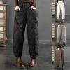 HGps8w Women's Padded Quilted Down Pants, High Waisted Winter Warm Windproof Casual Ski Snow Pants with Pockets view 3