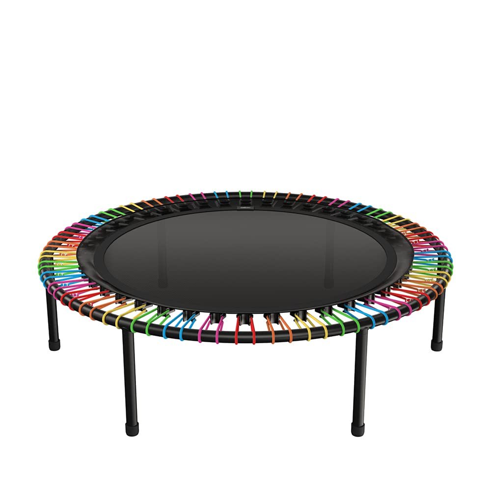 bellicon 44" Fitness Trampoline (Rainbow) with Screw-on Legs and Bungee Suspension up to 260 lbs (Extra Strong)