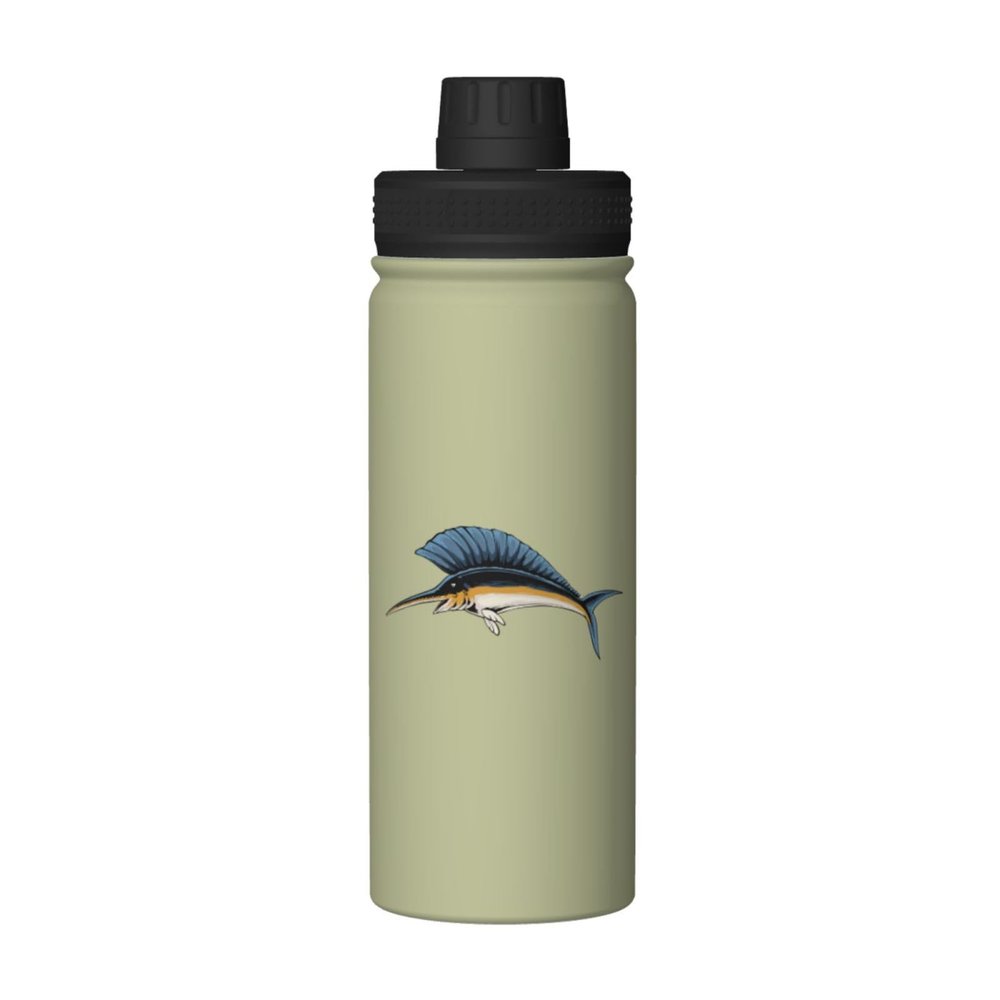 KOSPOGO Cool Sailfish Water Bottle 18 Oz Stainless Steel Insulated Water Bottle Leak Proof Sports Water Bottles Outdoor Activity Waterbottle