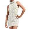 HGps8w Women Sexy Turtleneck Backless Sweater Japanese Anime Virgin Killer Cosplay Costumes Knit Jumper Vest Mini Dresses view 1