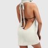 HGps8w Women Sexy Turtleneck Backless Sweater Japanese Anime Virgin Killer Cosplay Costumes Knit Jumper Vest Mini Dresses view 3