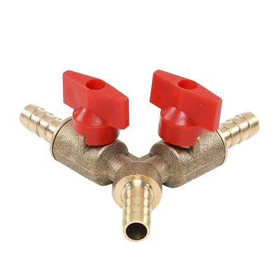 lever ball valves,ball valve,Pipe Valve 8mm Hose Barb Y Type Three Way Brass Shut Off Ball Valve Pipe Fitting Connector Adapter for Fuel Gas Water Oil Air Grit Flap Disc ( Color : Parent , Size : Onec