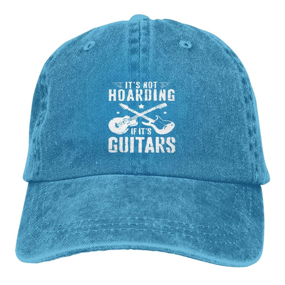 It is Not Hoarding If It's Guitars Funny Baseball Cap Trucker Hats Sports Hat Men Women Blue