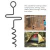 Spiral Tent Pegs, Folding Ring Spiral Ground Anchors Heavy Duty Spiral Tent Stake Metal Tent Spiral Stake for Tent Trampolines Garden Fence for Lawn, Beach, Outdoor Activities view 3