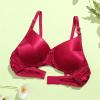 Ultra Soft Cup 100% Mulberry Silk Bra Double-Sided Silk Women's Wireless Bras Daily Bralette Full Coverage Lingerie Top (Color : Red, Size : 75/34AB) view 2