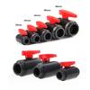 lever ball valves,ball valve,PVC Ball Valve Switch,20 25 32 40 50 63 75 90mm Inner Diameter Water Shut Off Flow Controller Switch Valve with Red Handle,1pcs (Color:90mm) (Color : 75mm) (C ( Color : 50 view 2