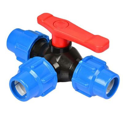 lever ball valves,ball valve,1/2" 3/4" 1" 2" Plastic 3-Way Ball Valve,T-Type PE Quick Connect Pipe Quick Connector 20/25/32/40/50/63mm,1pcs (Color:Blue,Size:25mm) (Color : Blu, Size : 20mm ( Color : 3
