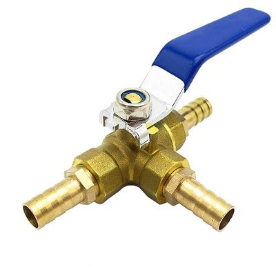 lever ball valves,ball valve,1pcs T-Port Ball Valve,4mm 6mm 8mm 10mm 12mm 14mm 16mm 19mm Hose Barb Full Port Three Way Connector for Water Oil Air Gas (Color:Hose Barb,Size:16mm OD) (Color ( Color : 1