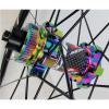 ZECHAO Bike Wheelset 700c Road Bike,Quick Release Disc Brake 24H Hub Six Claws Tower Base Double Wall Alloy Rims 8/9/10/11/12 Speed (Color : Colorful, Size : 700c) view 3