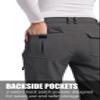 Women's Fleece Lined Waterproof Hiking Pants Insulated Softshell Warm Outdoor Winter Snow Ski Pants Dark Grey L view 4