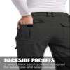 Women's Fleece Lined Waterproof Hiking Pants Insulated Softshell Warm Outdoor Winter Snow Ski Pants Black XXL view 4