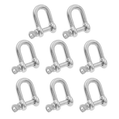 D Shape Shackles,304 Stainless Steel d Ring Shackles,TTZEZE U Shape Key Rings,Mini Shackles,Silver Screw Shackles,Key Ring Shackles M4 8PCS