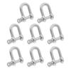 D Shape Shackles,304 Stainless Steel d Ring Shackles,TTZEZE U Shape Key Rings,Mini Shackles,Silver Screw Shackles,Key Ring Shackles M4 8PCS view 1