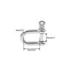 D Shape Shackles,304 Stainless Steel d Ring Shackles,TTZEZE U Shape Key Rings,Mini Shackles,Silver Screw Shackles,Key Ring Shackles M4 8PCS view 2