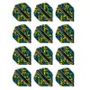 RED DRAGON Hardcore XT Blue, Green and Yellow Dart Flights - 4 Sets Per Pack (12 Dart Flights in Total) view 1