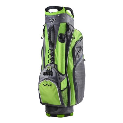 Axglo Golf Cart Bag | Golf Bag | A181 Lightweight 14 Full Length Dividers | Shoulder Straps |Multiple Pockets (Green/Grey)