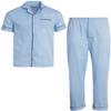 Ten West Apparel Men's 2-Piece Pajama Set with Short Sleeve Shirt and Long Pants, Size Small, Light Blue view 1
