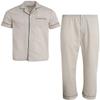 Ten West Apparel Men's 2-Piece Pajama Set with Short Sleeve Shirt and Long Pants, Size Small, Grey view 1