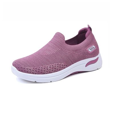 BDROX Breathable with Arch Support Mesh Casual Shoes,Casual Air Cushion Pain Relief Orthopedic Shoes for The Elderly (Purple,9)