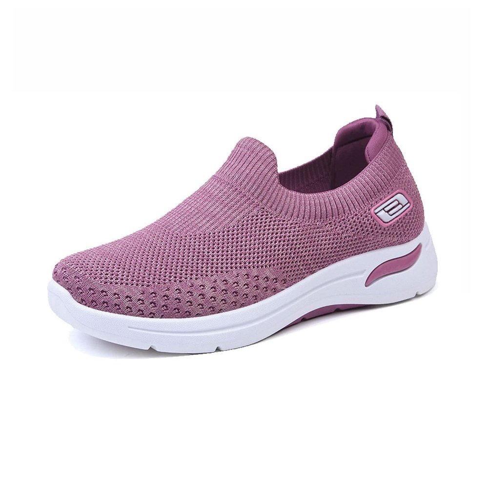 BDROX Breathable with Arch Support Mesh Casual Shoes,Casual Air Cushion Pain Relief Orthopedic Shoes for The Elderly (Purple,9)