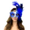 STORM BUY] Women Lady Girls Costume Venetian mask Feather Masquerade Mask Halloween Mardi Gras Cosplay Party Masque For Adult (Blue & Silver) view 2