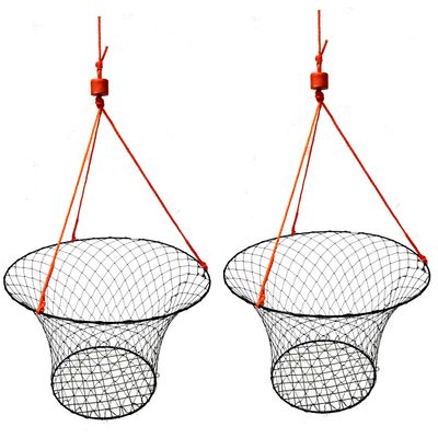 2-Pack of KUFA Sports Vinyl Coated 30-Inch Crab Ring with 50-feet Rope and Bait case (CT90Nx2)