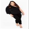 Avenue Women'S Plus Size Eva One Shoulder Top Black view 2