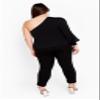 Avenue Women'S Plus Size Eva One Shoulder Top Black view 4