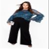 Avenue Women's Plus Size Nouveau Nights Top Teal view 2