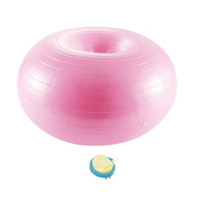 Didiseaon Yoga Auxiliary Ball Explosion Donut-Shaped Fitness Ball for Balance and Strength Training Air Pump Light Pink Non-Slip Surface for Safe Use