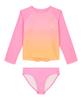 Calvin Klein Girls' Two-Piece Rashguard Swimsuit Set with UPF 50+ Sun Protection, Pink Frosting Ombre, 16 view 1