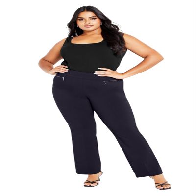 Avenue Women's Plus Size Super Stretch Zip Pant Classic Navy