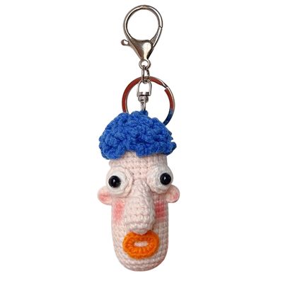 ZIUGLIKAL Ugly Boyfriend Keychain 100% Handmade Crochet Clown Keychain Birthday Christmas Halloween Gifts Car Key Backpack