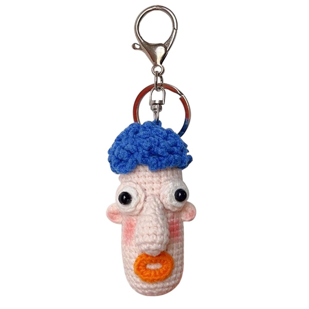 ZIUGLIKAL Ugly Boyfriend Keychain 100% Handmade Crochet Clown Keychain Birthday Christmas Halloween Gifts Car Key Backpack