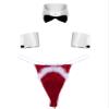 Alvivi Men Sexy Lingerie Costume Santa Christmas Outfits Set Collar Cuffs with Mini Shorts Xmas Underwear C Red XX-Large view 1