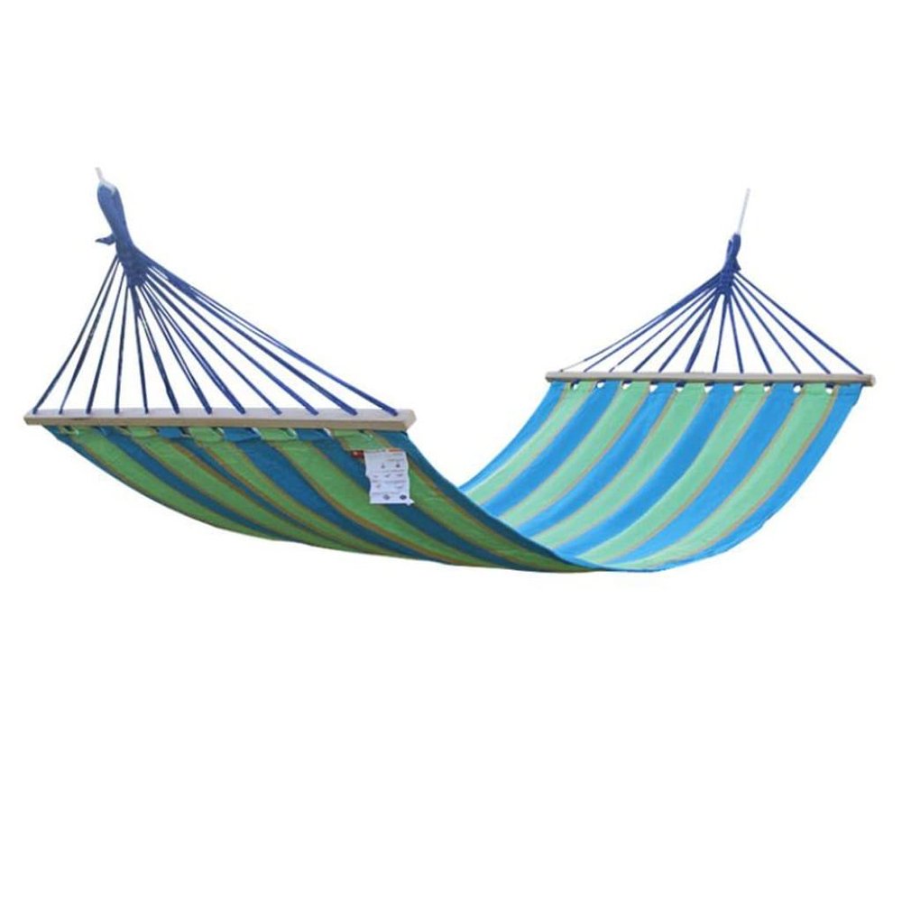 Outdoor Hammock Single Cotton Canvas Hammock with Wooden Stick Camping Supplies Swing Bed Adult Indoor Hammock