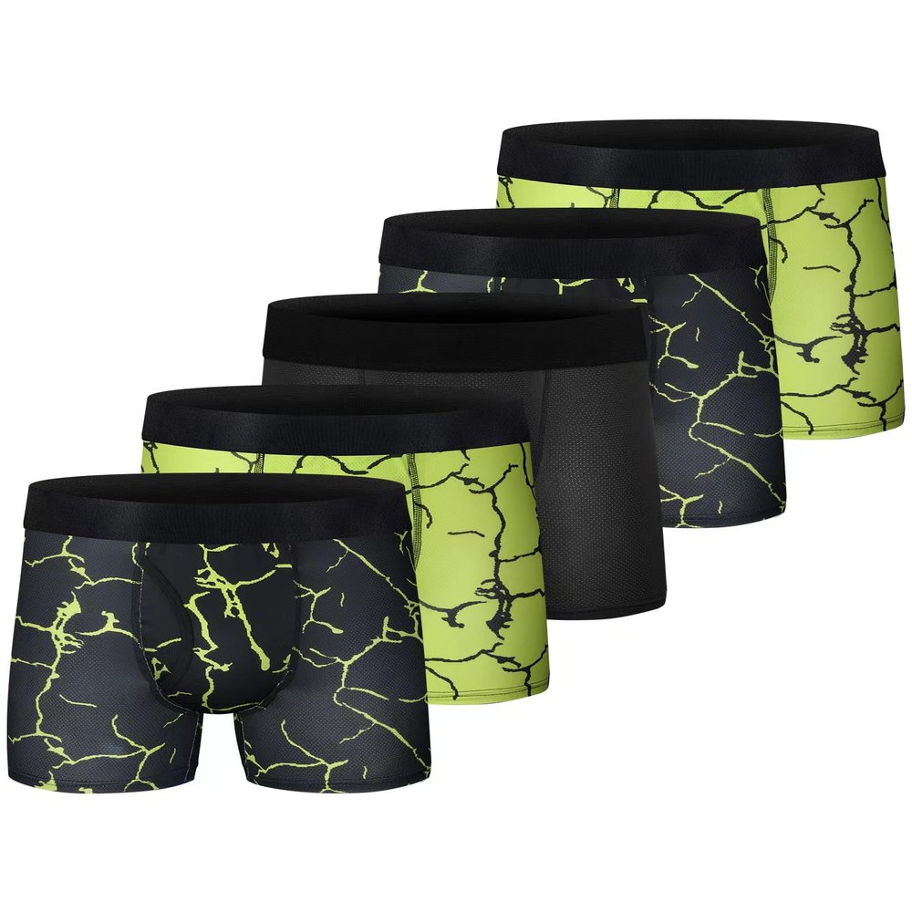 CSYER Boys Boxer Briefs Underwear Polyester Mesh Performance Sport Boxer Briefs for Big Boy with Fly 5 Pack 18-20