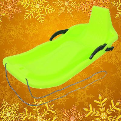 Children's Sledges, Winter Tandem Sledges, Sledges with Brakes and Pull Ropes, Plastic High Back Sledges