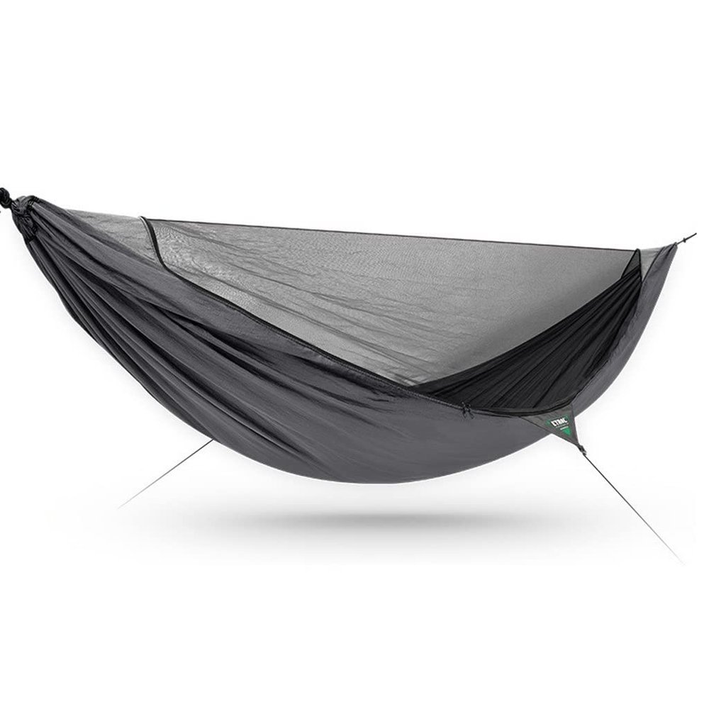 Bat Hammock Outdoor Anti-Mosquito Portable Anti-Rollover Single-Double Sling Swing with Mosquito net Bed Tent (Color : Black)