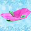 Children's Sledge, Thickened Double Sledge, Snow Sledge with Backrest, Plastic Sledge view 1