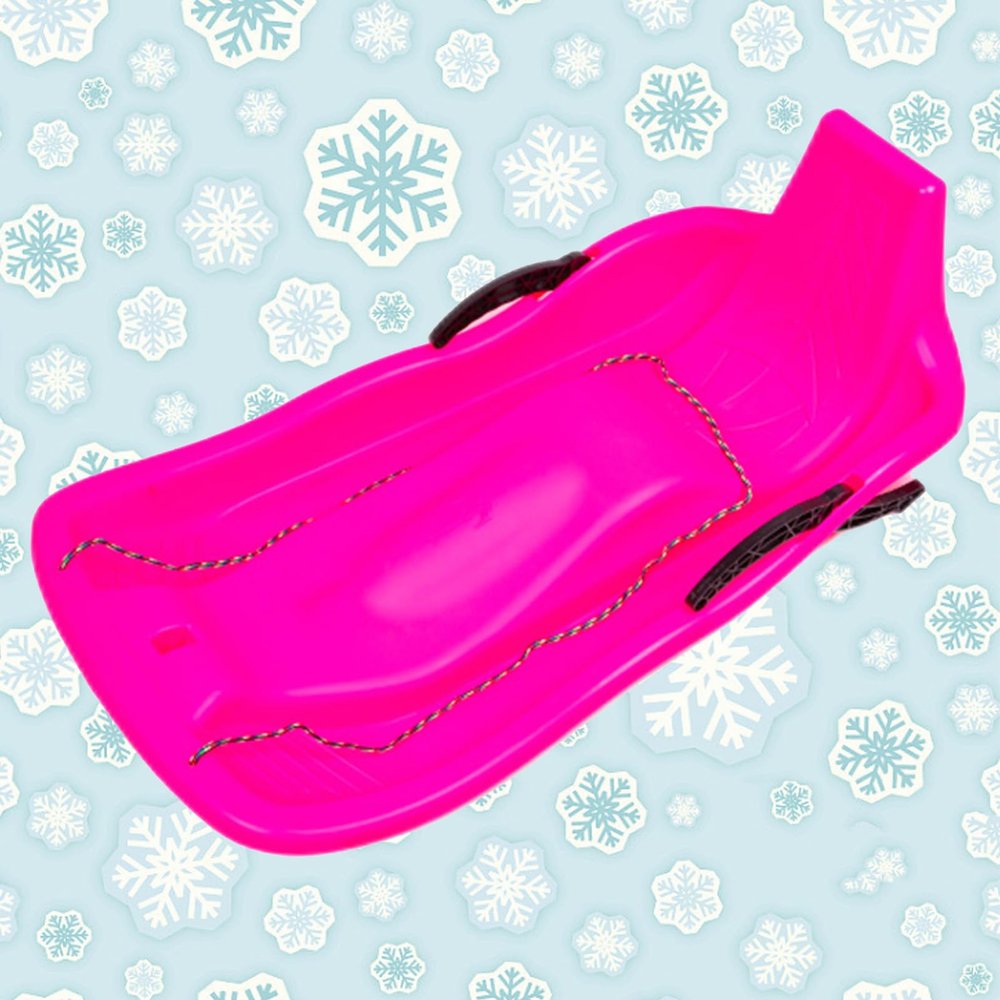 Children's Sledges, Winter Tandem Sledges, Sledges with Brakes and Pull Ropes, Plastic High Back Sledges