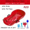 Children's Sledge, Thickened Double Sledge, Sledge with Brake Pull Rope, Sledge with Backrest view 2