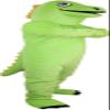 Green Dinosaur Mascot Costume Adult Size for Men & Women with Built-in Fan Inside the Head