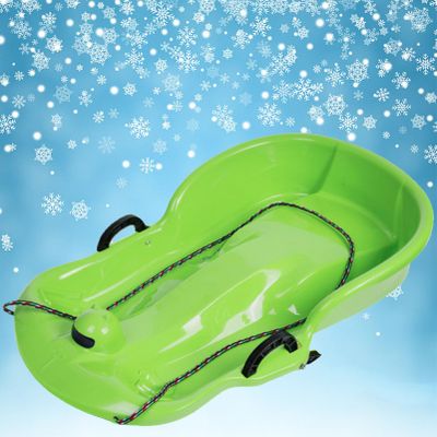 Children's Sledge, Thickened Double Sledge, Sledge with Brake Pull Rope, Sledge with Backrest