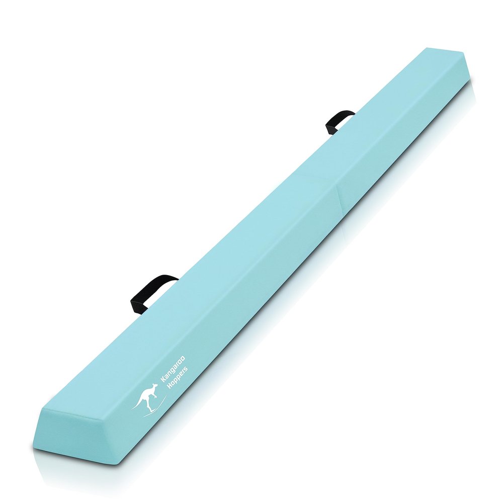 Kangaroo Hoppers 8FT Kids Balance Beam, Gymnastics Beam for Kids, Folding Extra Firm Foam Floor Beam-Beginners and Professionals Home Training Equipment with Anti-Slip Base, Green