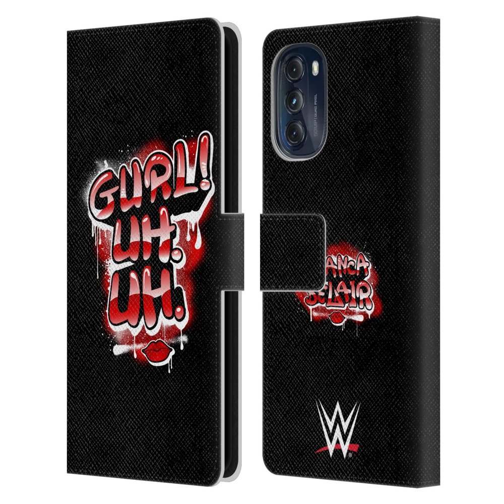 Head Case Designs Officially Licensed WWE Girl Uh. Uh. Bianca Belair Leather Book Wallet Case Cover Compatible with Motorola Moto G (2022)