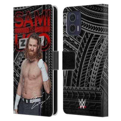 Head Case Designs Officially Licensed WWE Signature Sami Zayn Leather Book Wallet Case Cover Compatible with Motorola Moto G73 5G