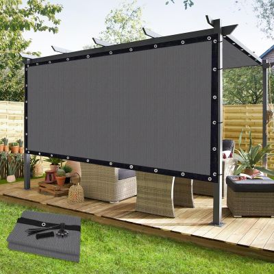 KANAGAWA 90% Sun Shade Cloth 12'X 16' Outdoor Pergola Shade Cover Canopy with Grommets UV Block Privacy Screen for Patio, Backyards, Outdoor, Carport, Garden, Light Gray