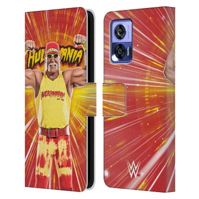 Head Case Designs Officially Licensed WWE Portrait Hulk Hogan Leather Book Wallet Case Cover Compatible with Motorola Edge 30 Neo 5G